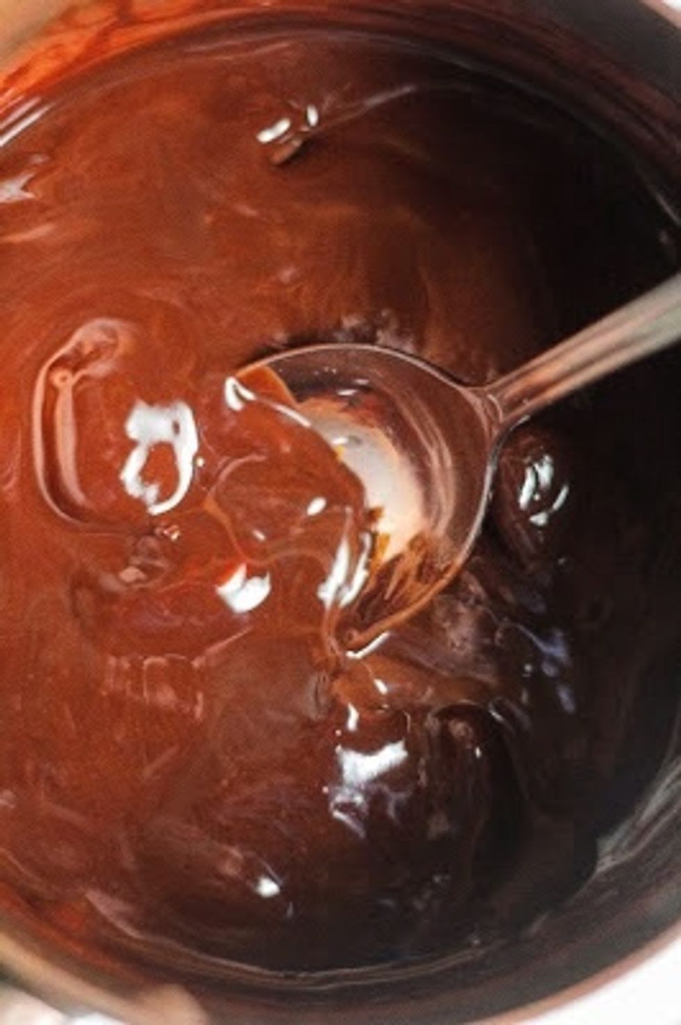 Grease the paper too. In a pan slowly melt the stick of butter with the chopped 6 oz of chocolate. When the mixture has melted add in the sugar and salt. Stir until all the sugar is dissolved.