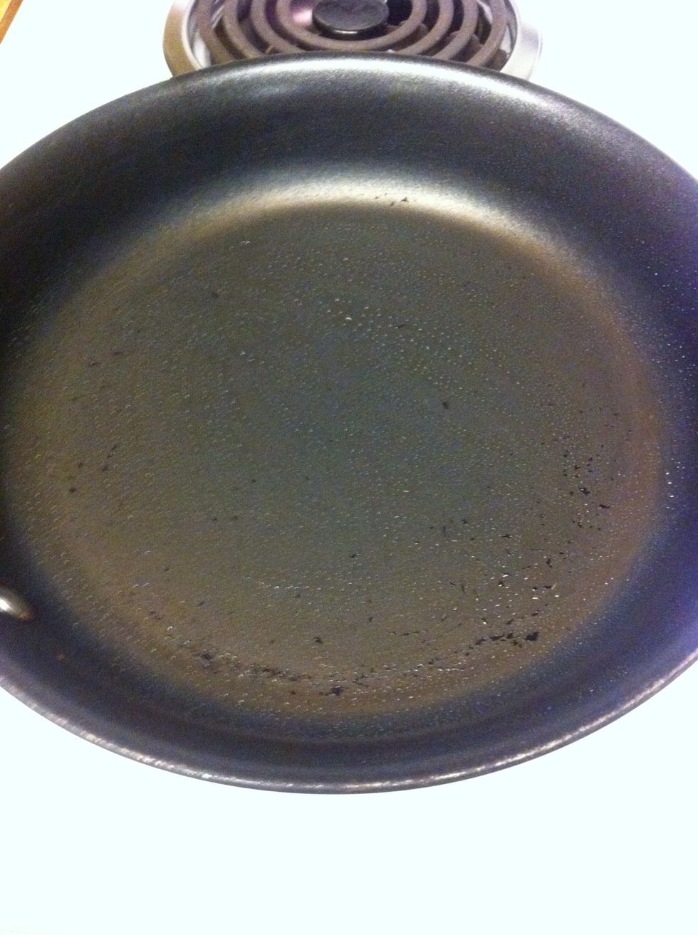 Grease your skillet lightly and turn on low- medium heat.