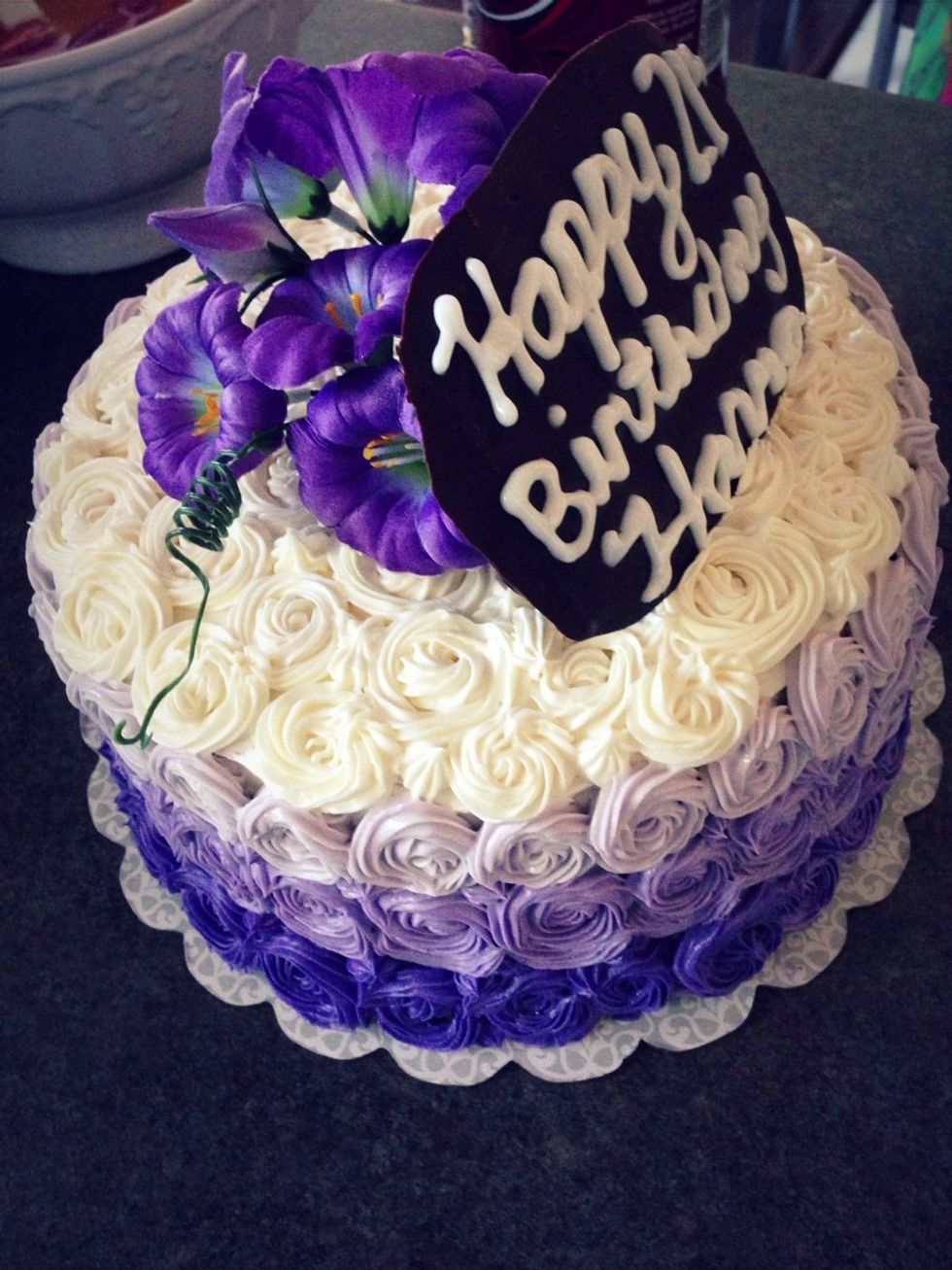 Great for any occasion. Mine is for my sister's birthday so I simply made chocolate bark to avoid writing on the pretty flower designs.