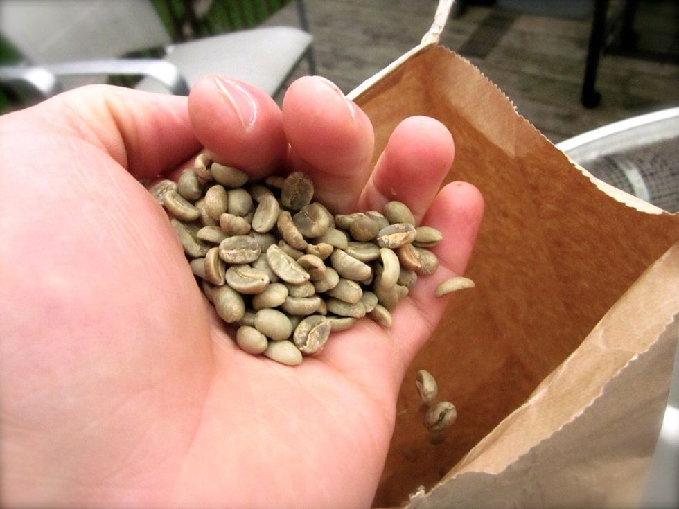 Green beans don't smell great but will once they're roasted they will!