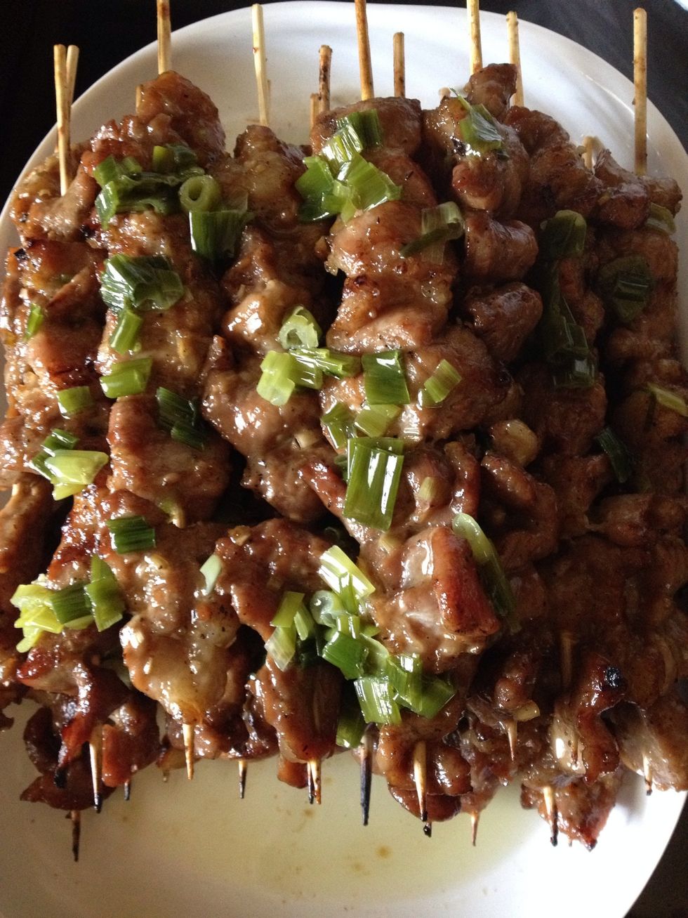 Grill and add your onion mixture as you grill to keep the meat from getting charred.