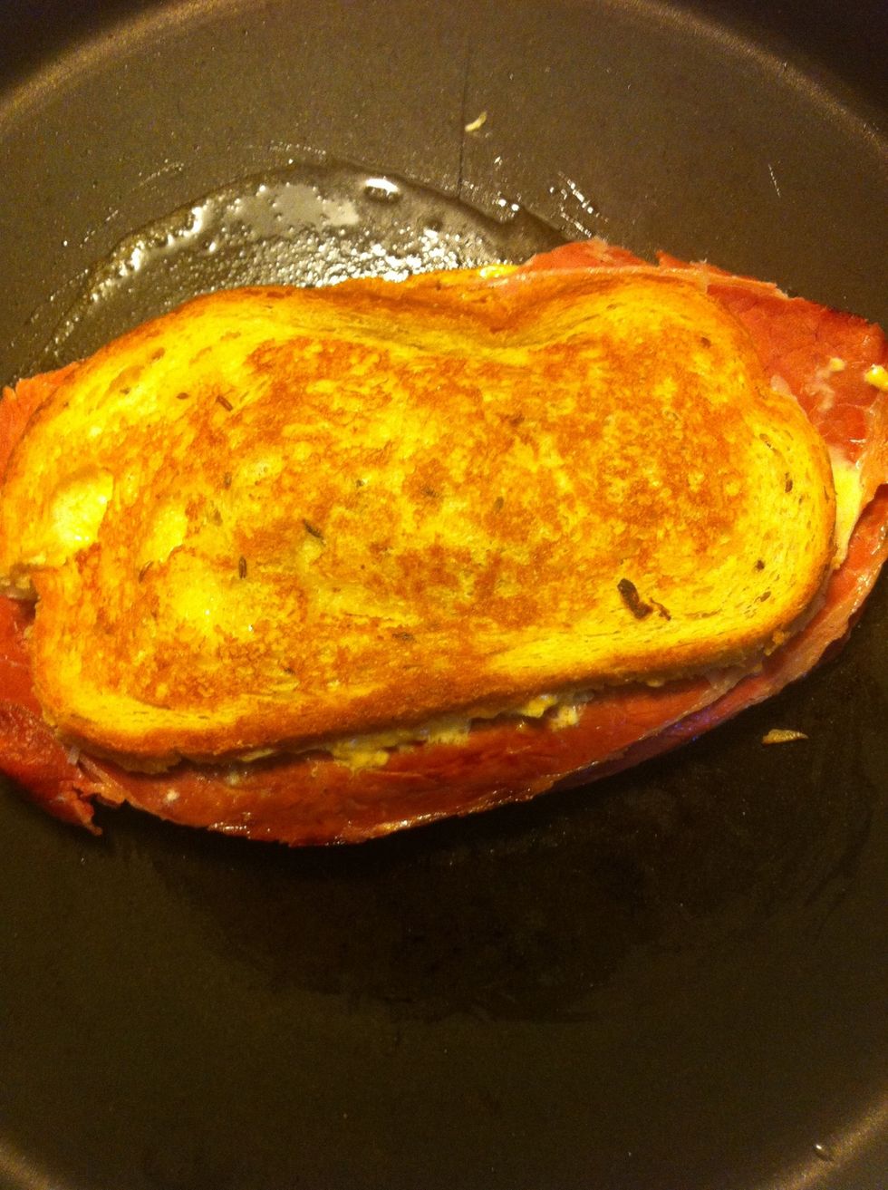 Grill on medium high heat until golden brown on both sides and cheese is melted