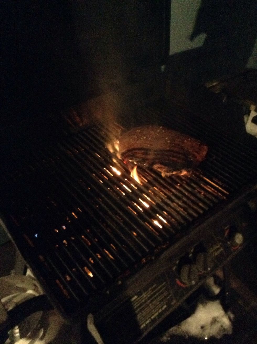 Grill the steak until fully cooked