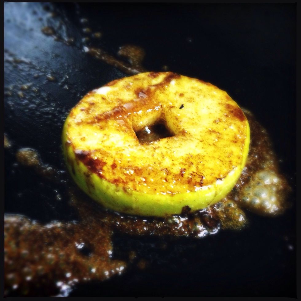 Grill your apple slice with sugar , butter and cinnamon