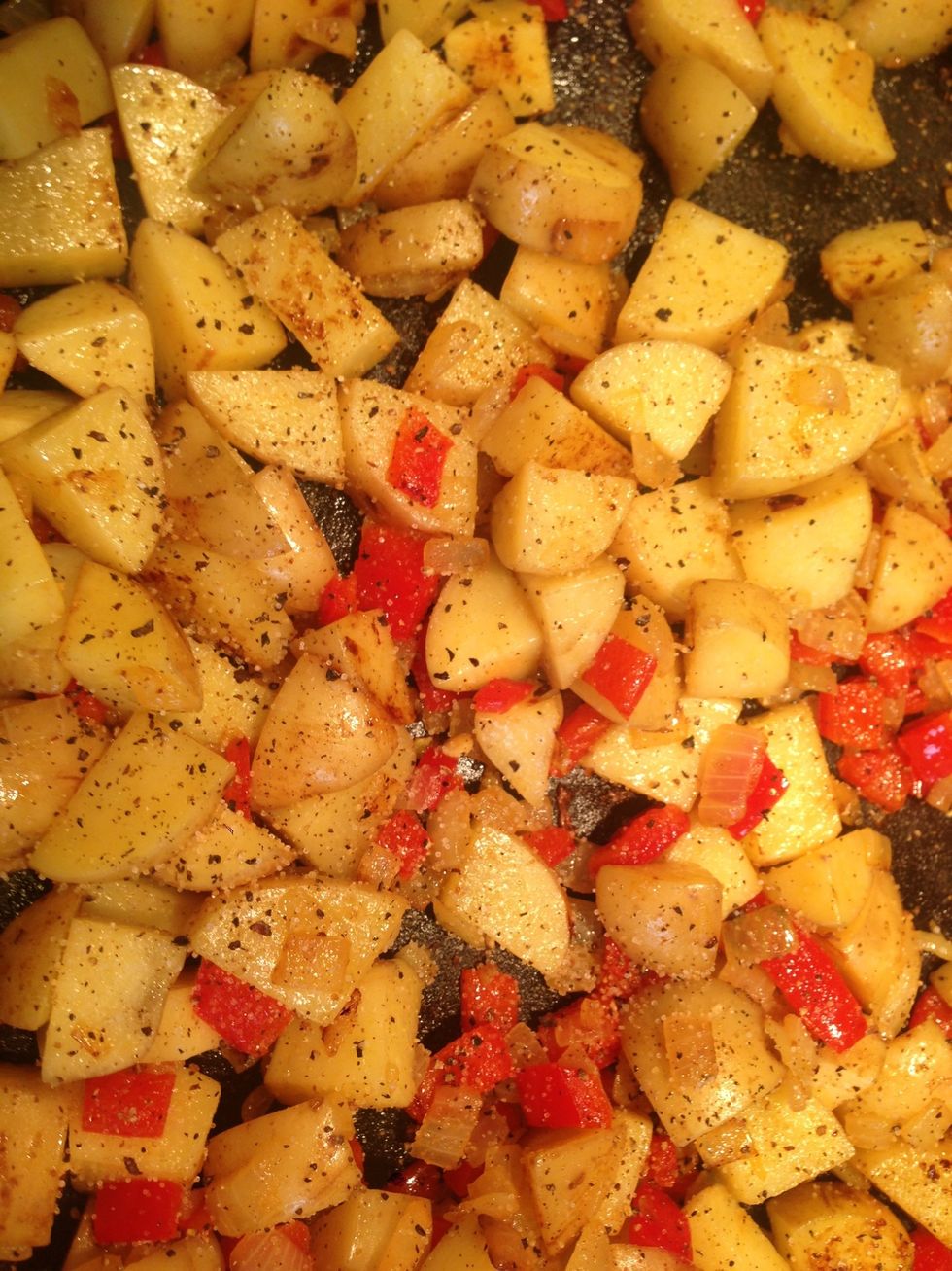 Grind a bunch of black pepper in there and throw on a good shake of salt. It won't kill you and it'll make these bland veggies tastier.