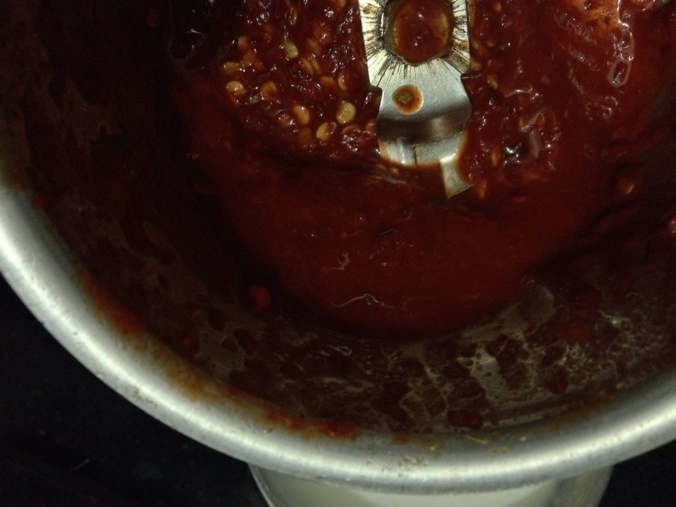 Grind the chillies to a very fine paste