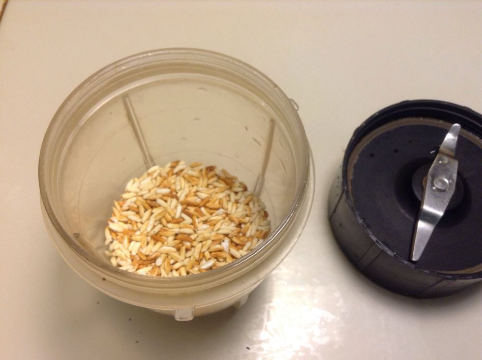 Grind the rice.