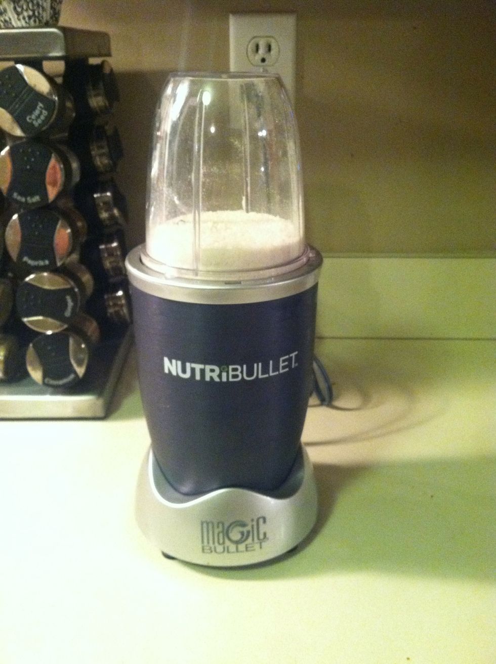 Grind up the rice. You can use a regular blender but I find this little contraption works really well for me!