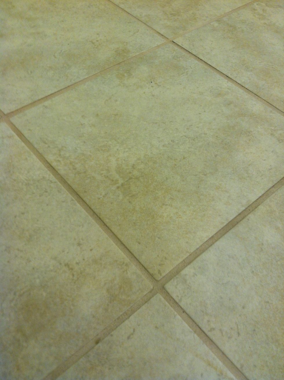 Grout gets dirty fast! Instead of trying to keep it clean, stain it with paint instead. I used 2 bottles of terra-cotta for a 600sq.ft floor.