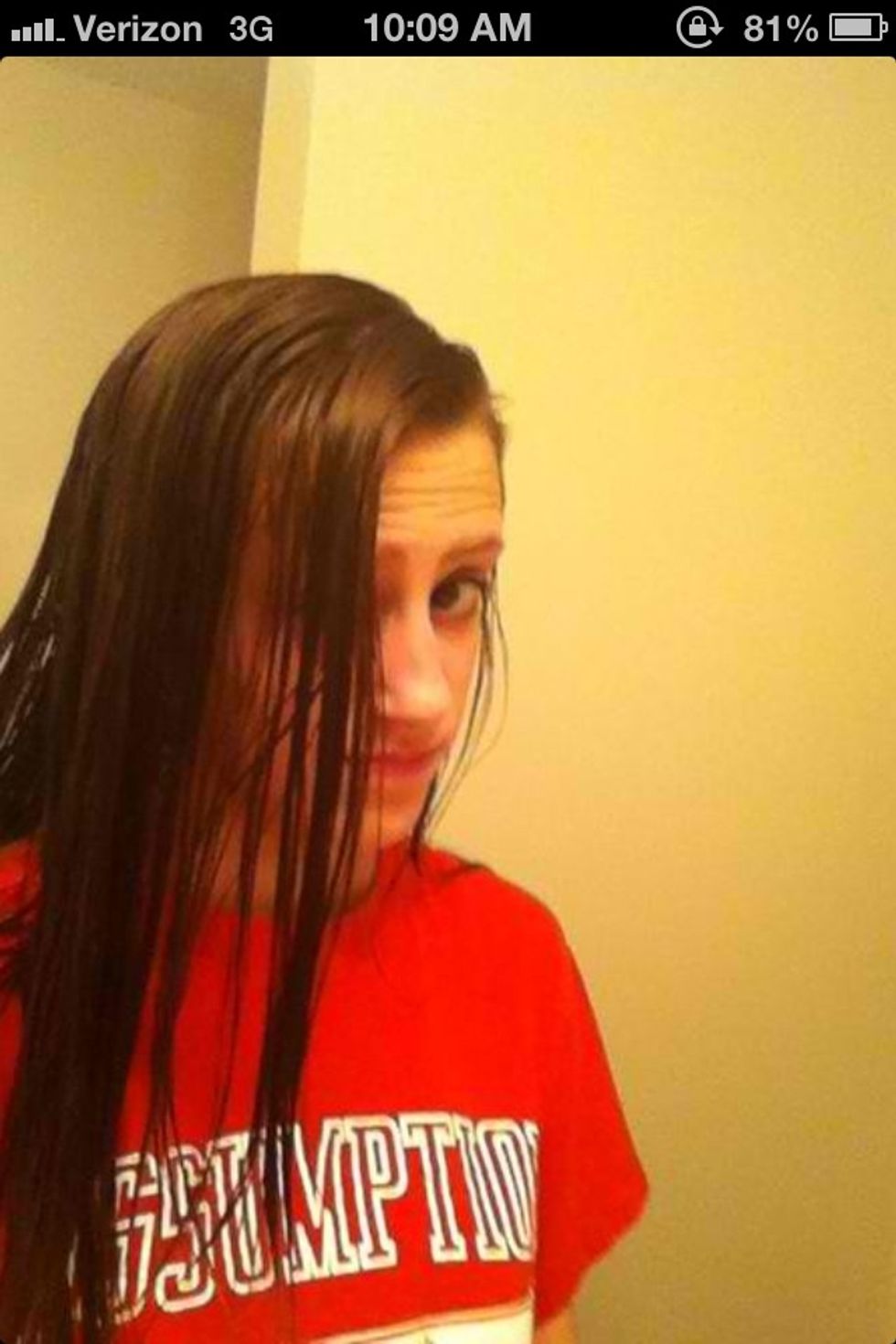 Gurlllll u needs to get yo hair wet!! (Take a shower, go swimming, run through the sprinklers, get hit by a hurricane, stick your head in a fish tank , spray yourself with a hose , ect.)