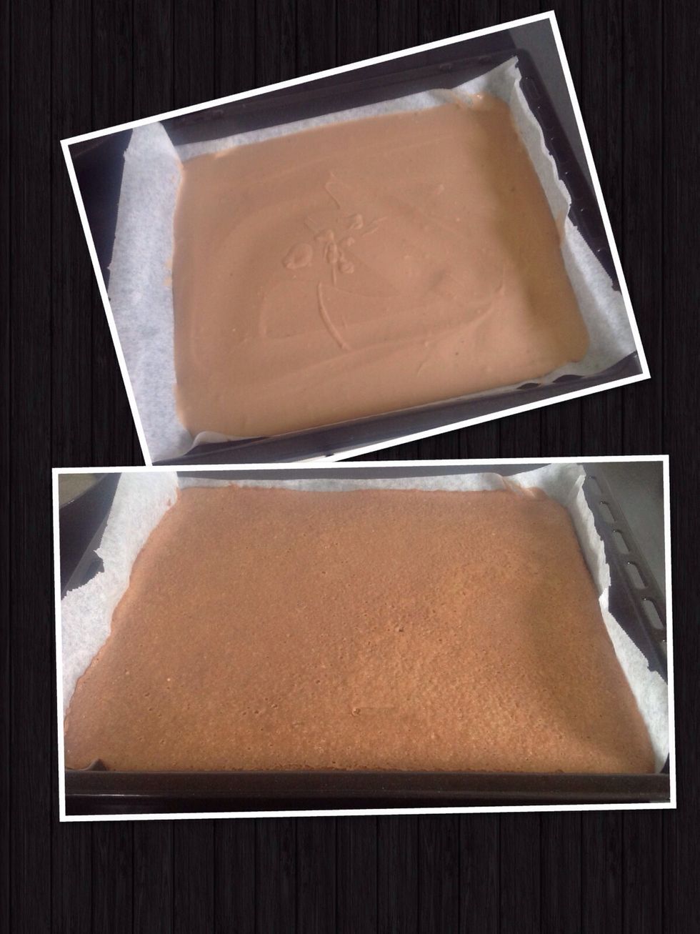 H\u00e4ll smeten p\u00e5 en pl\u00e5t eller l\u00e5ngpanna och gr\u00e4dda kakan i nedre delen av ugnen i ca 15 minuter.  Pour the batter on a metal tin and bake the cookie in the lower part of the oven in about 15 minutes.
