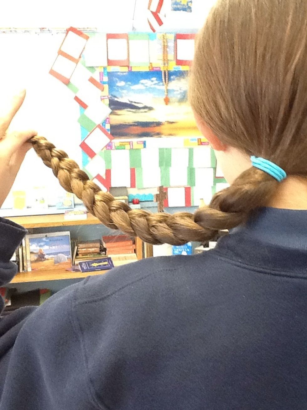Hair in a braid without end tied off