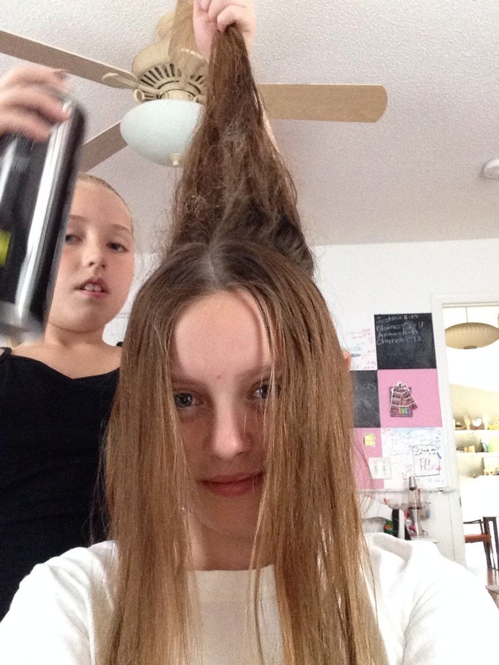 Hair spray all you have teased.