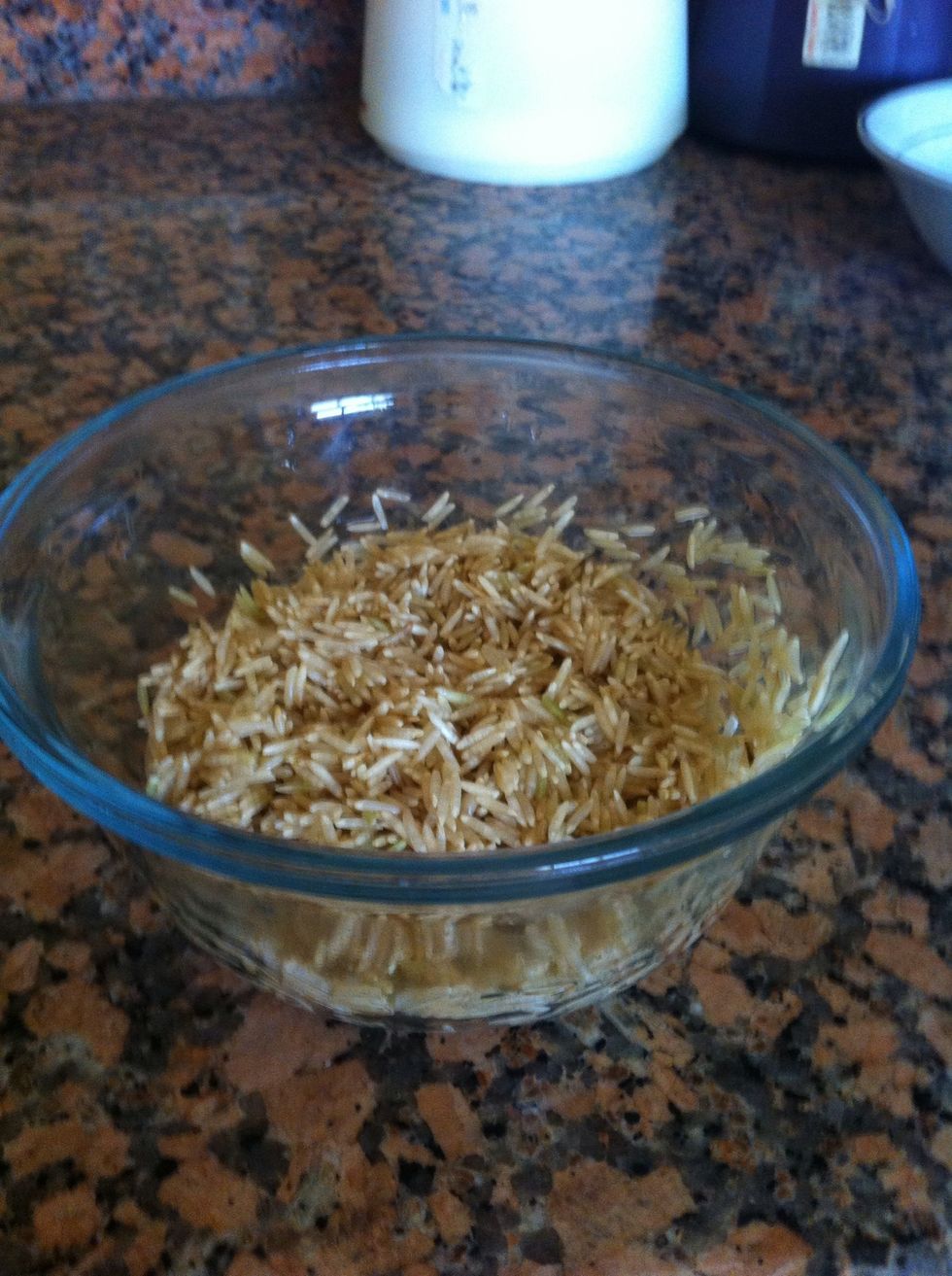 Half cup washed brown rice