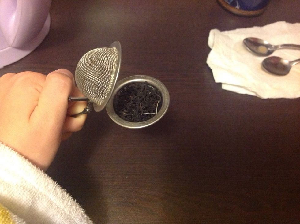 Half fill your strainer.