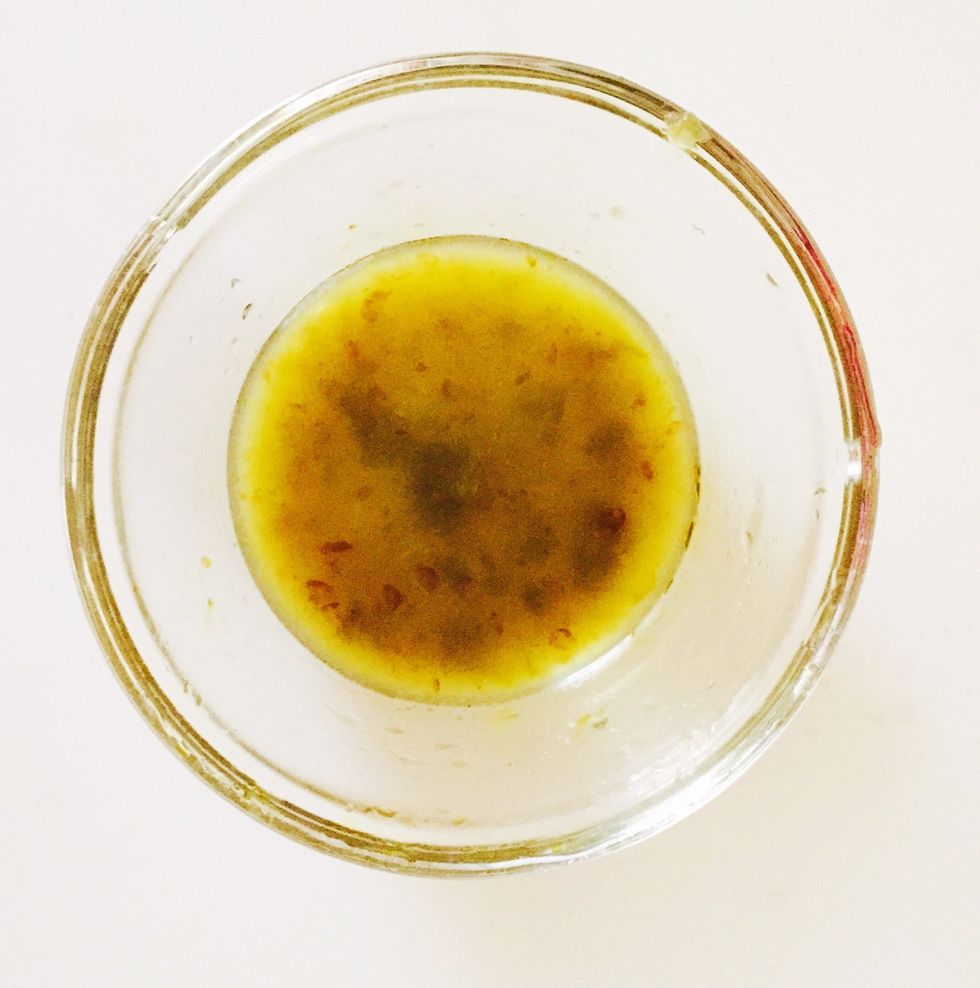 Half of 1 Jalape\u00f1o in sauce. Using a mortar, smash the pepper along with the liquid.