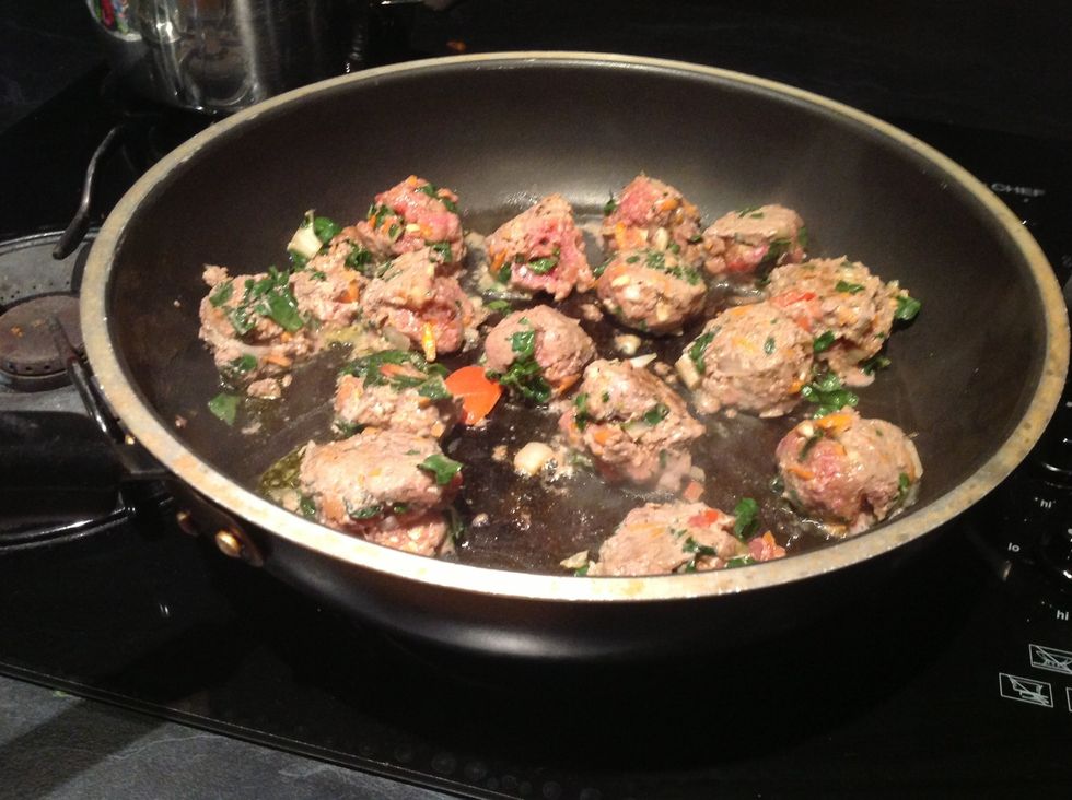 Half way ( when the juices come out keep them for later)