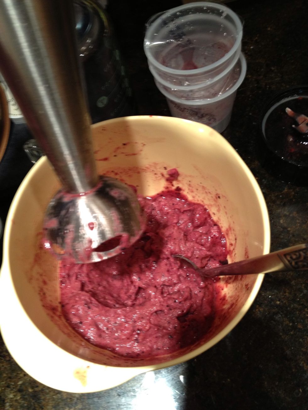 Hand blender and my sorbet that's just about done!