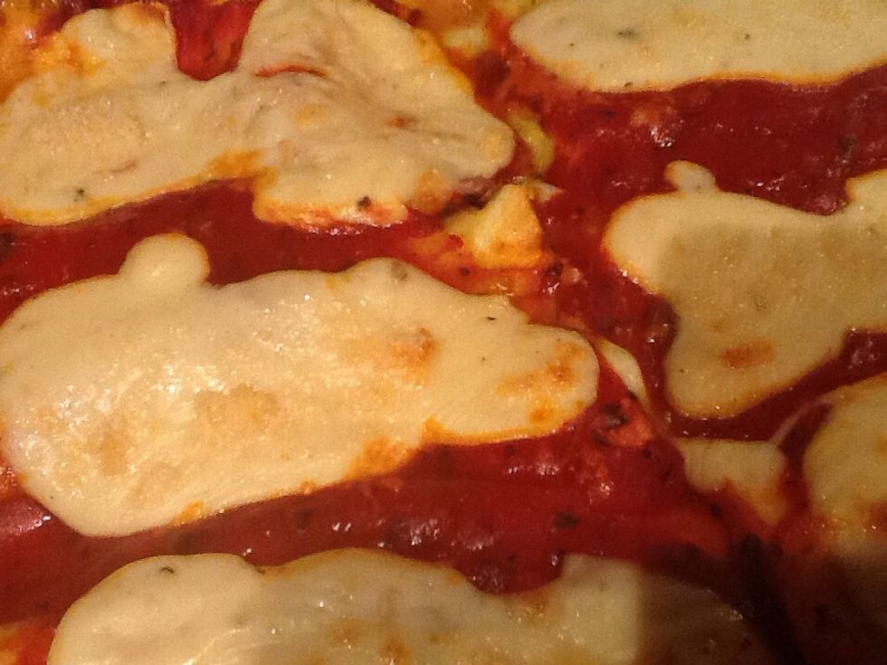 Hand made pasta with mozzarella is a gooey version, but was yummy