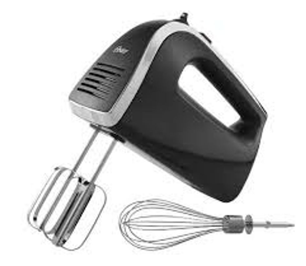 Hand mixers are also used to blend food.