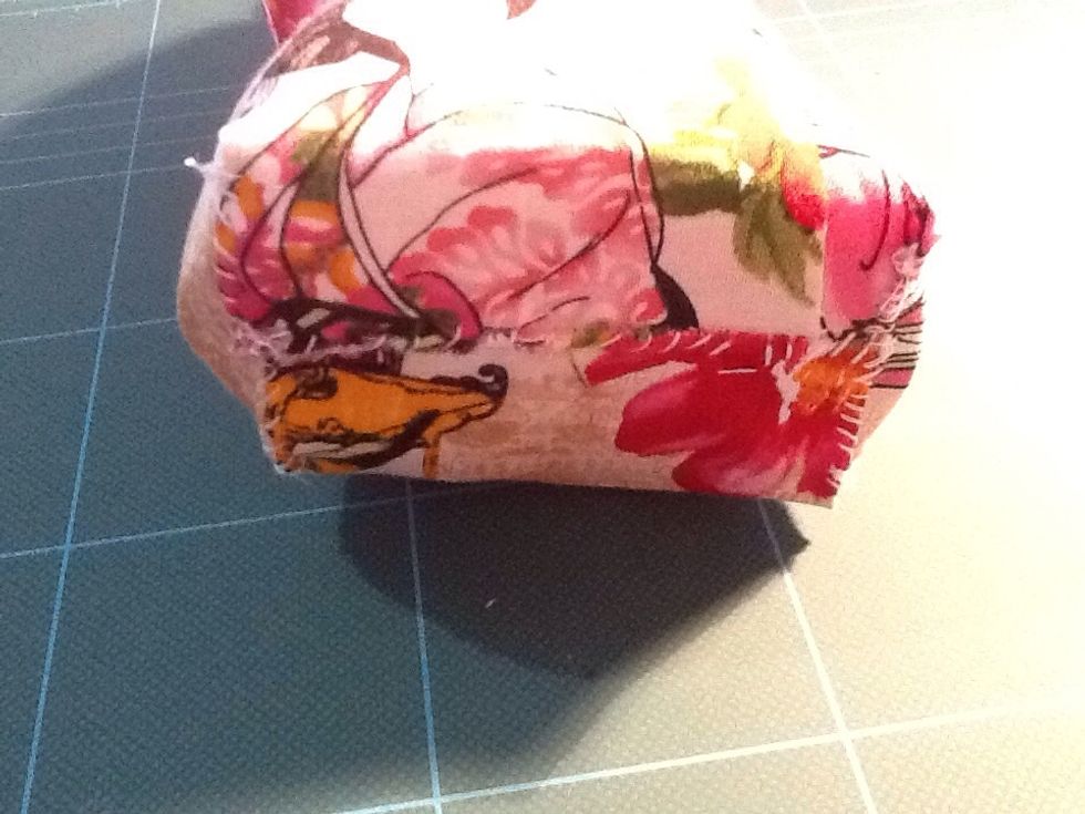 Hand stitch the opening closed. I did mention that I forgot to leave a hole...so...