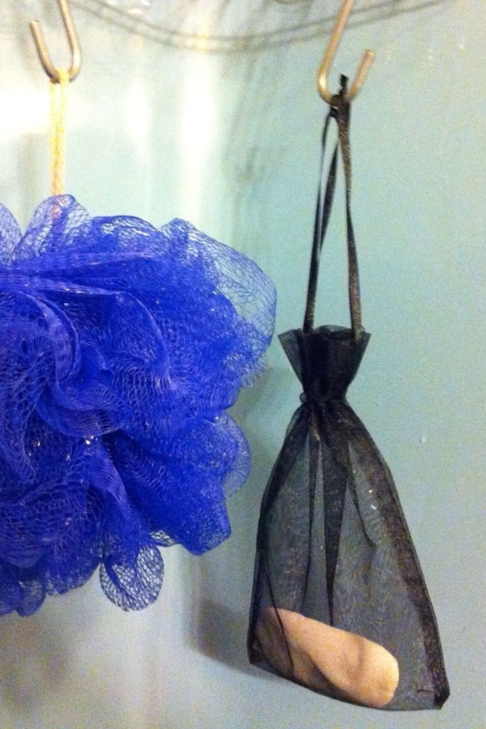 Hang by Bathing Scrunchie. \ud83d\ude2eHoney, I'm getting in the shower!\ud83d\udebf