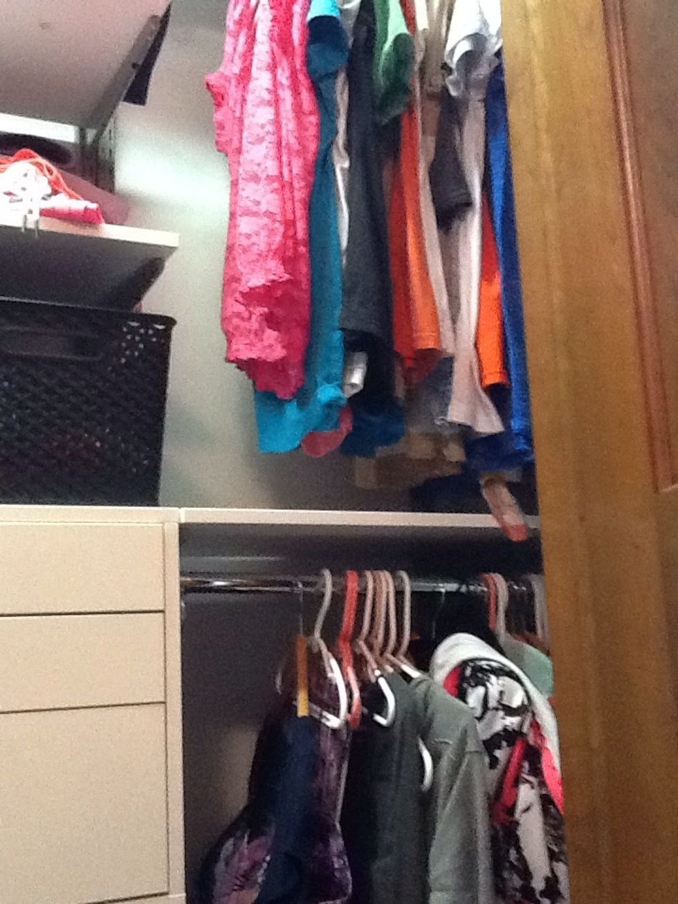 Hang clothes you don't wear a lot on the bottom, and ones you wear a ton on top.