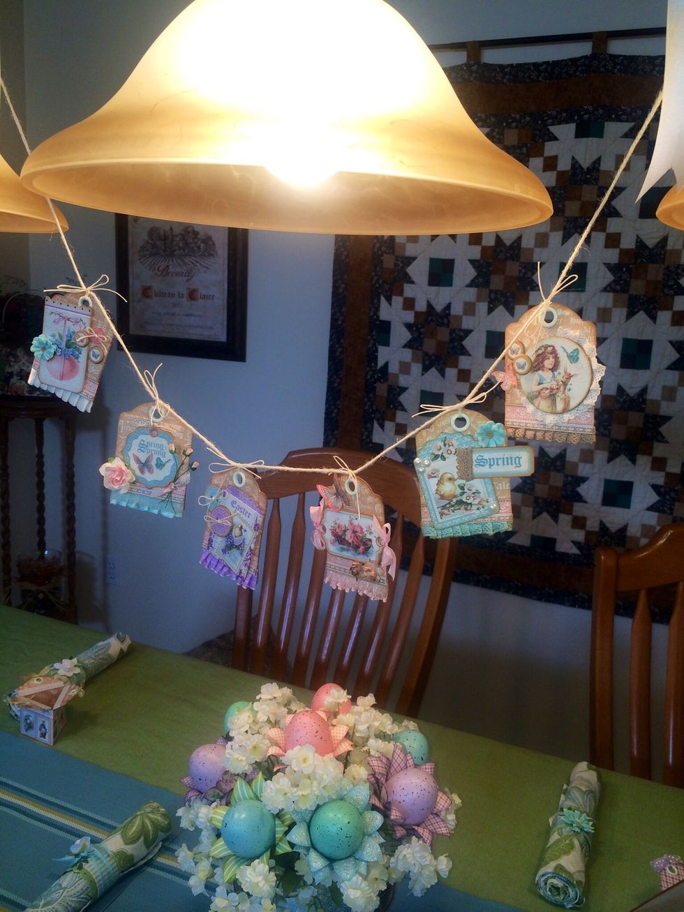 Hang over your Easter dinner table or on a wall to add seasonal decor to your home.