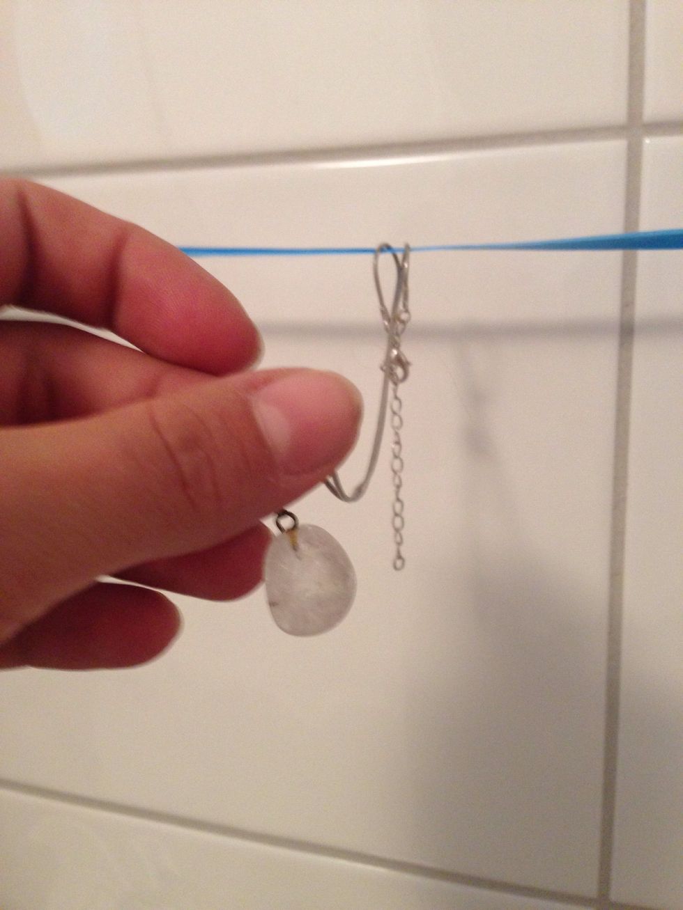 Hang your necklaces on it! Make a small hook, if they tend to fall down