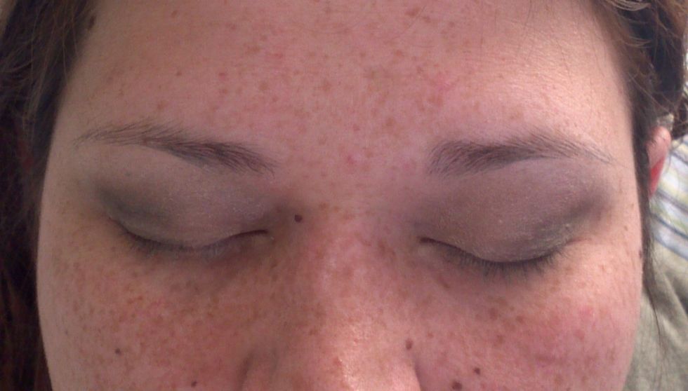 Hard to see v sorry bad pic but make sure you blend well