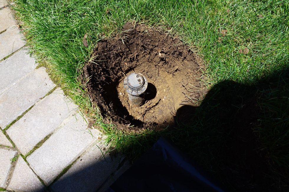 Hard to tell, but this is about 10 inches and still no pipes yet! Keep digging.