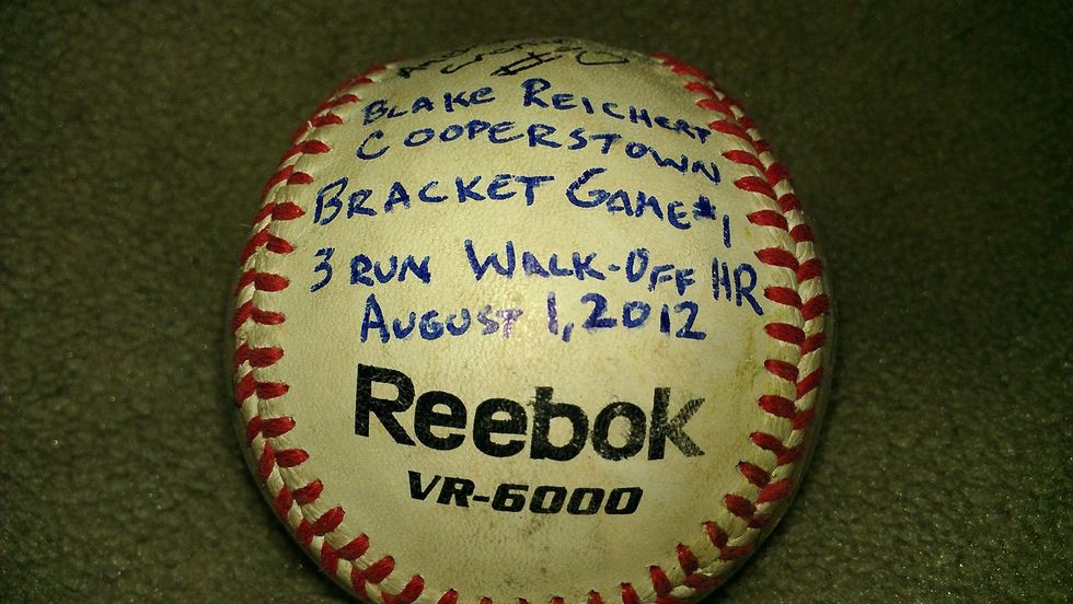 Hard work will pay off, so work hard now and succeed later. My 3 run walk-off homerun ball in Cooperstown, NY