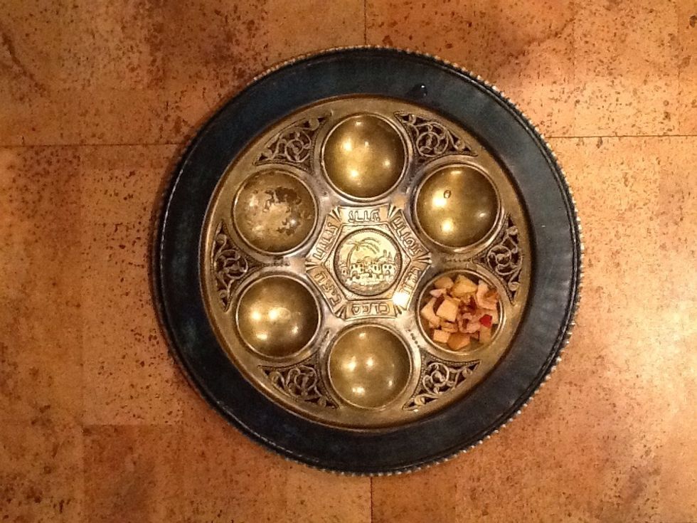 Haroset - This mix of fruits, wine or honey, and nuts symbolizes the mortar that the Israelite slaves used to build and keep the bricks together when they were slaves of Pharaoh in Egypt.