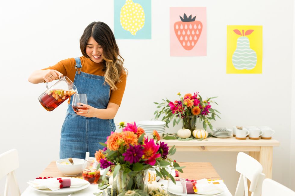 Have a drink prepared in advance so you don\u2019t need to mix + shake during the party. You can make this fall-inspired Lingonberry Cider Sangria the day before, and have it ready when your guests arrive.