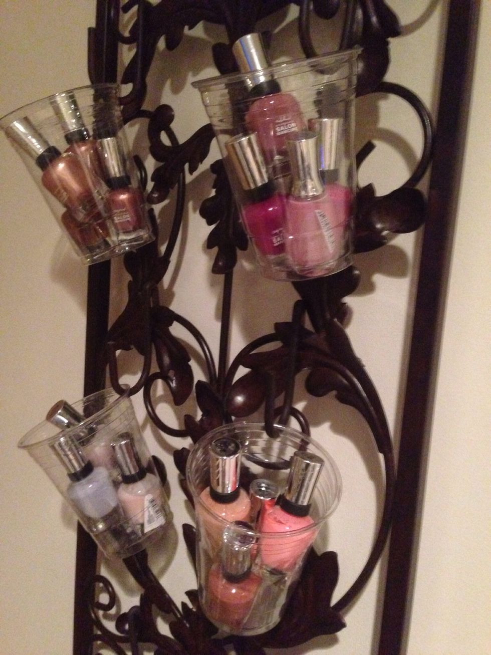Have fun using your polishes in this pretty display.