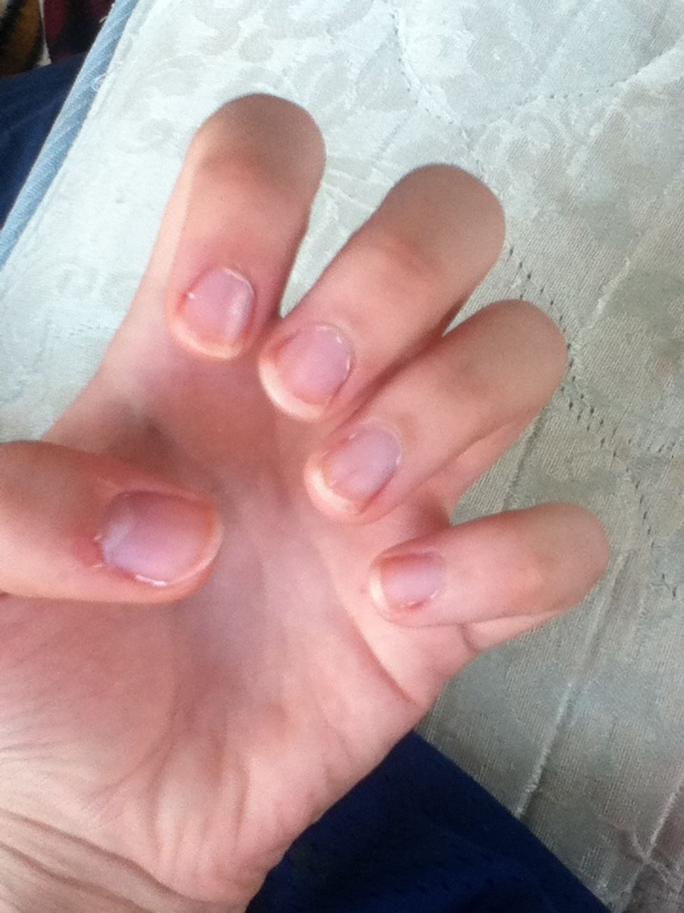 Have no polish on nails and shape them.. Mine are really dirty!