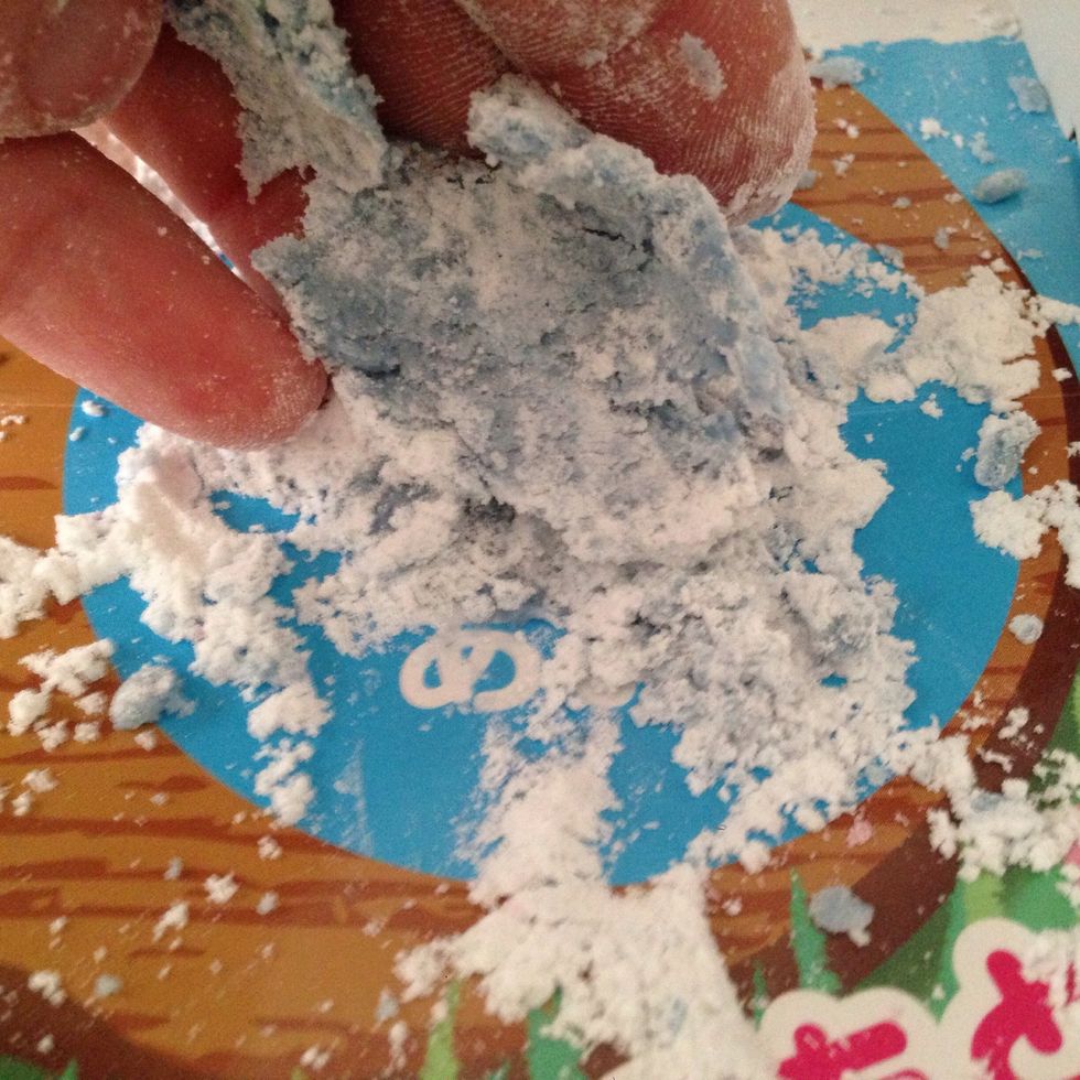 Have patience and keep folding the powder and water