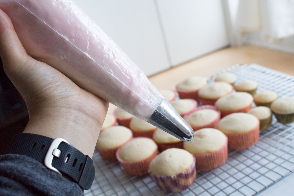 Have piping tip ready with your icing bag.