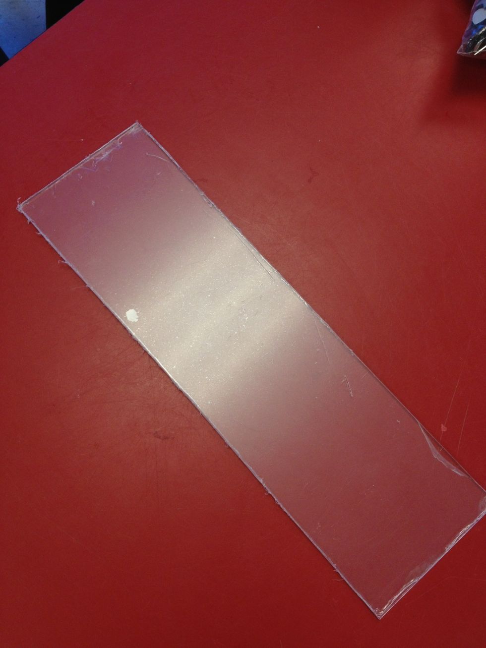 Have the hardware store cut your plexiglass to desired size. This piece is 12 " X 3."