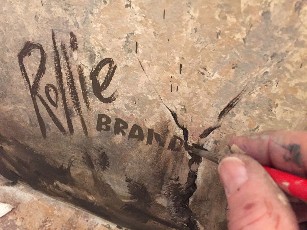 Have to sign it like I do with all my artwork, which you can see by Googling Rollie Brandt and checking out images and my website. I love being an artist and it was fun to make this for my husband!