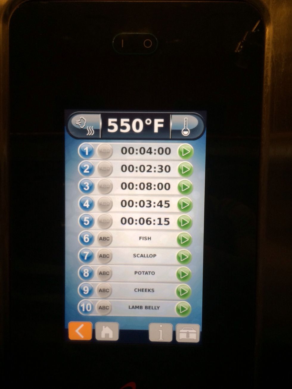 Have your Alto-Shaam CTProformance combi at 550F (288C), 70% humidity. Cook 4 min. Flip and cook 2.5 min. More