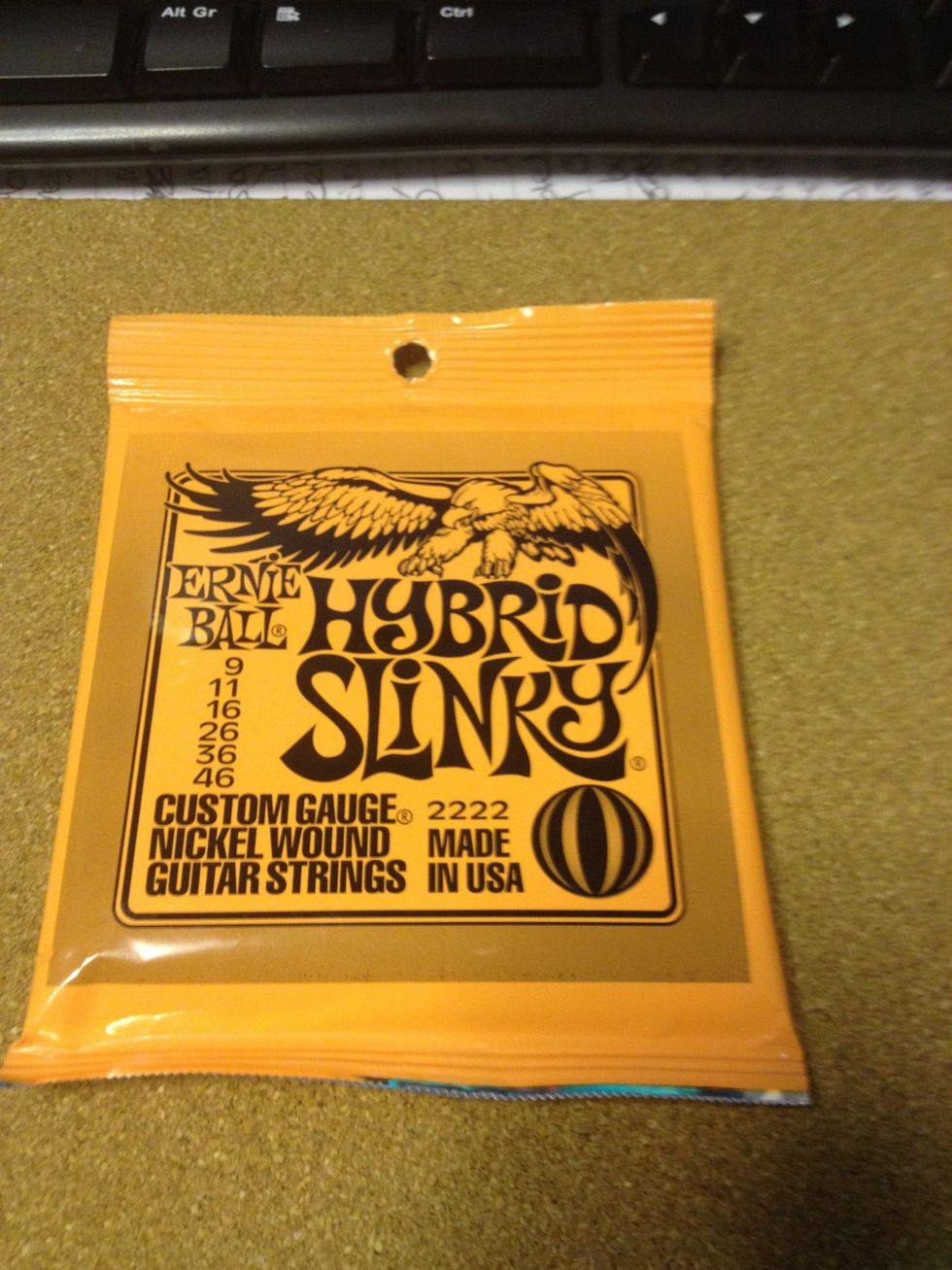 Have your guitar strings ready, and ensure they are electric guitar strings (and not acoustic strings)