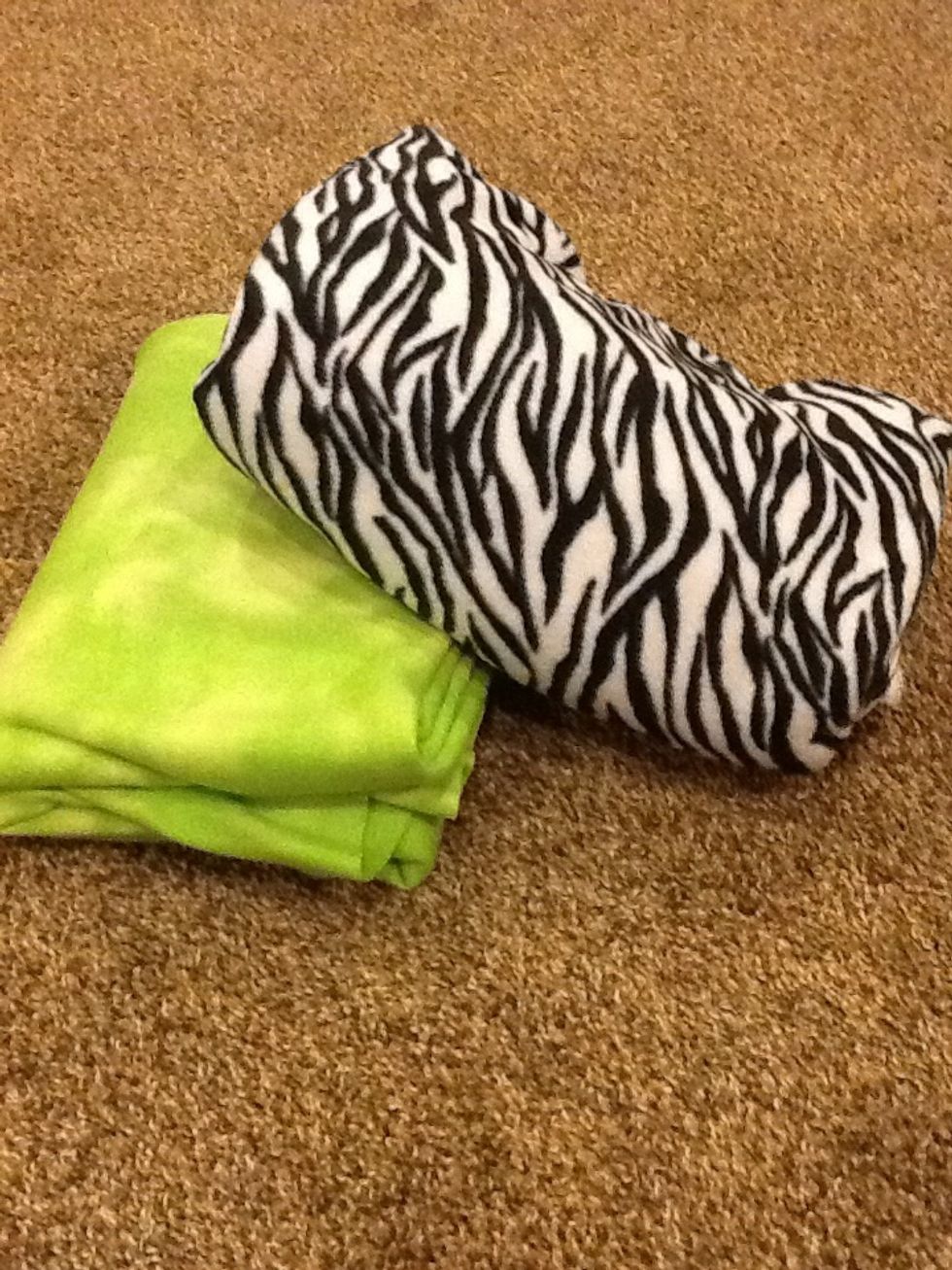 Have your two fleece blankets ready!