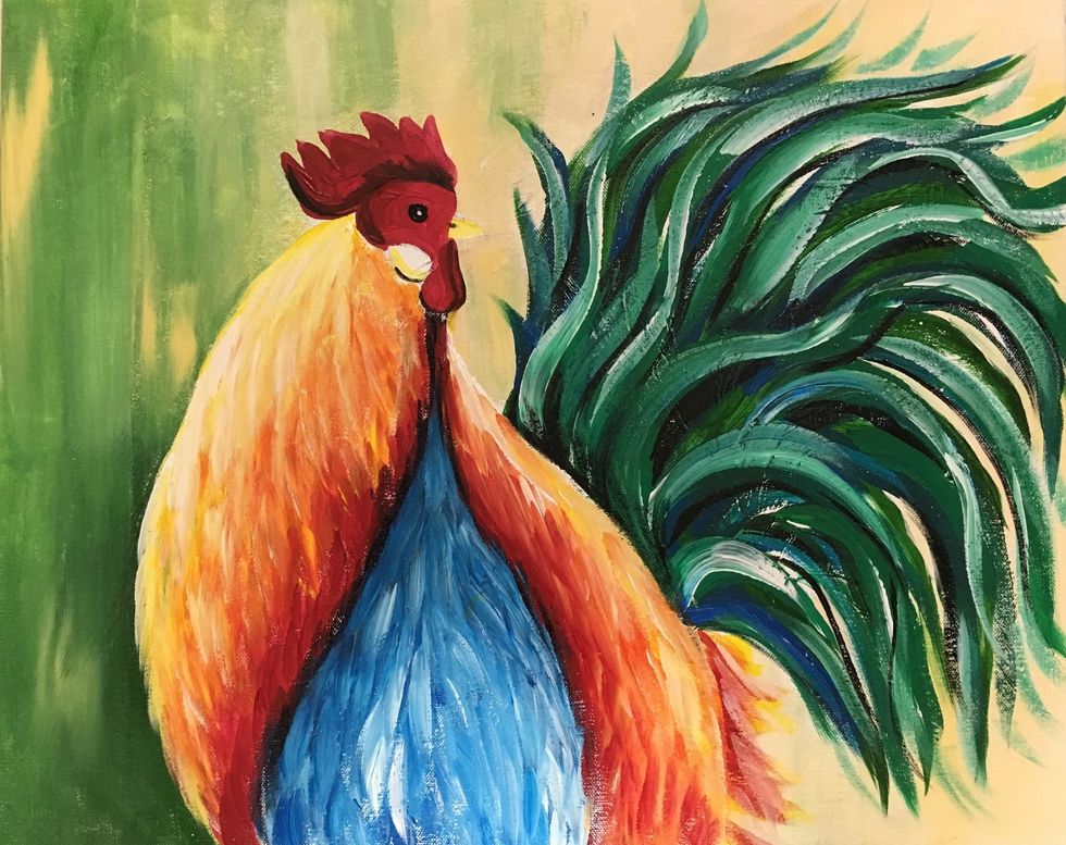 He still needs a little dark orange at the bottom of his beak.