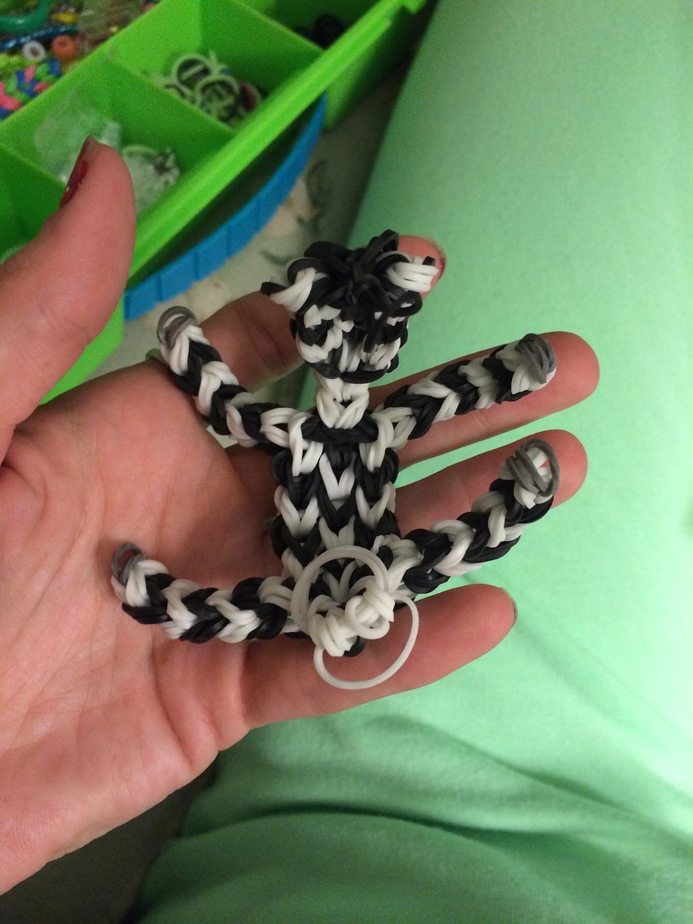 He will look like this when you take him off. Stretch him out a little bit.