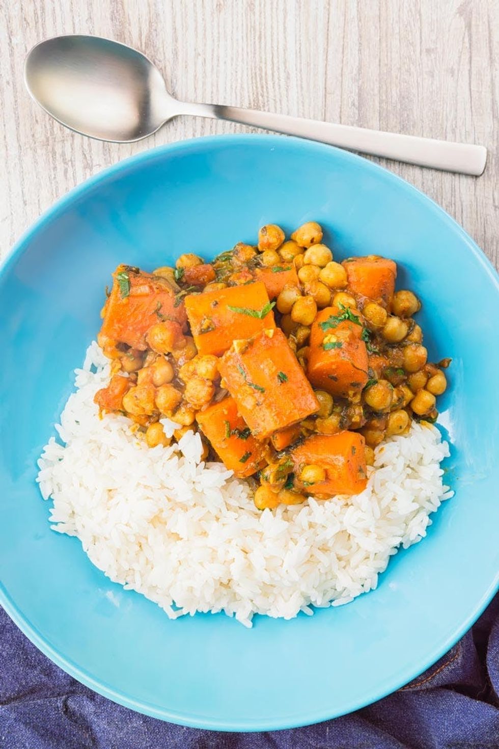 Healthy Indian Food with Carrot Chickpea Curry