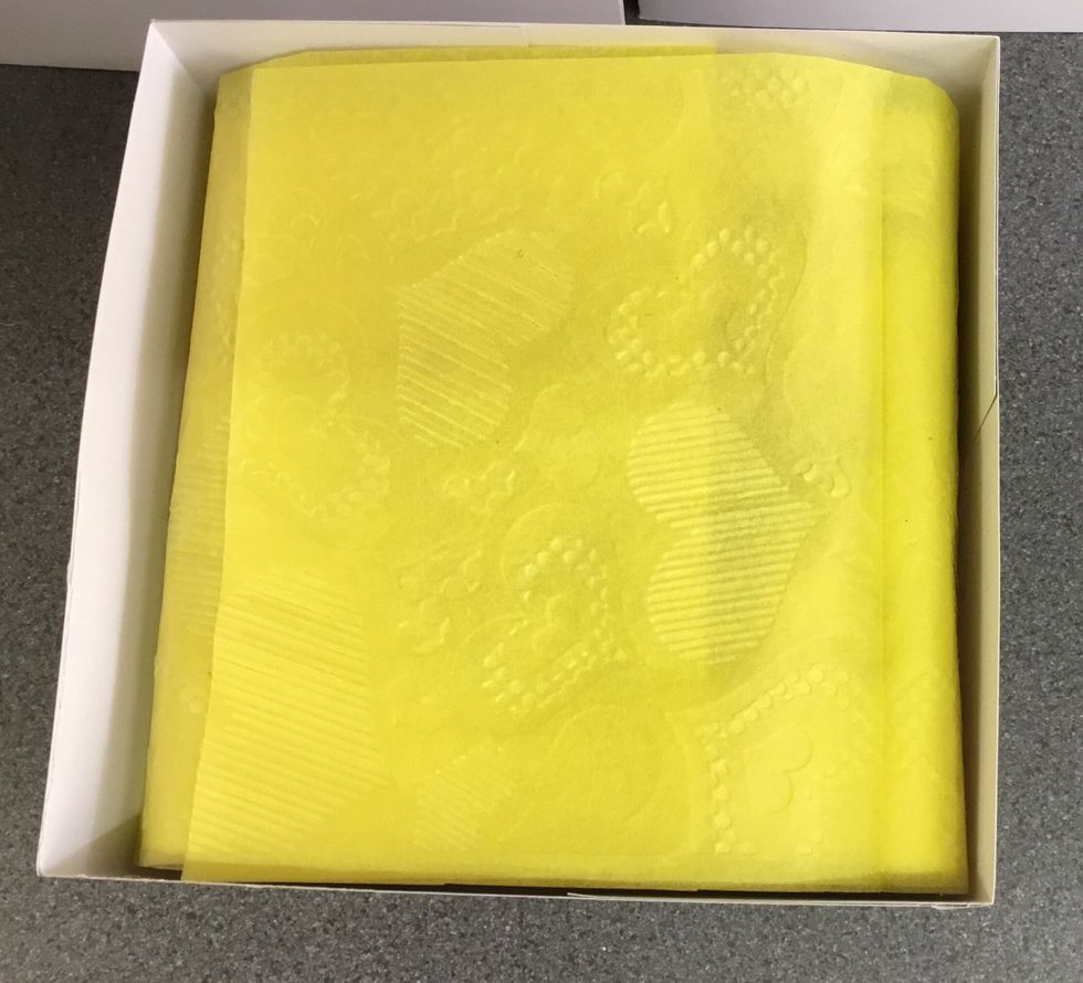 Heart embossed tissue.