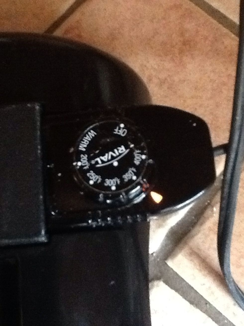 Heat a griddle to 350 degrees farenheit.