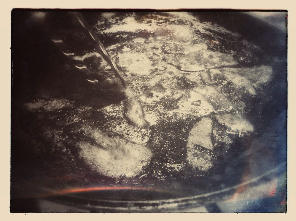 Heat a large skillet over medium-high heat & add a thin layer of grapeseed oil. When it shimmers, add mushroom strips in a single layer, cook until golden brown, then flip & brown the other side.