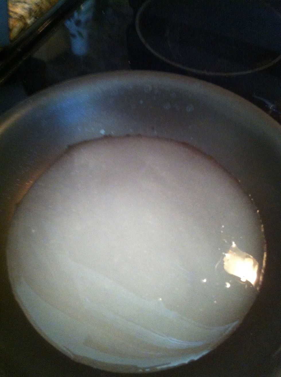heat a small pan ..add the rest of the sugar with a spoon of water to make caramel